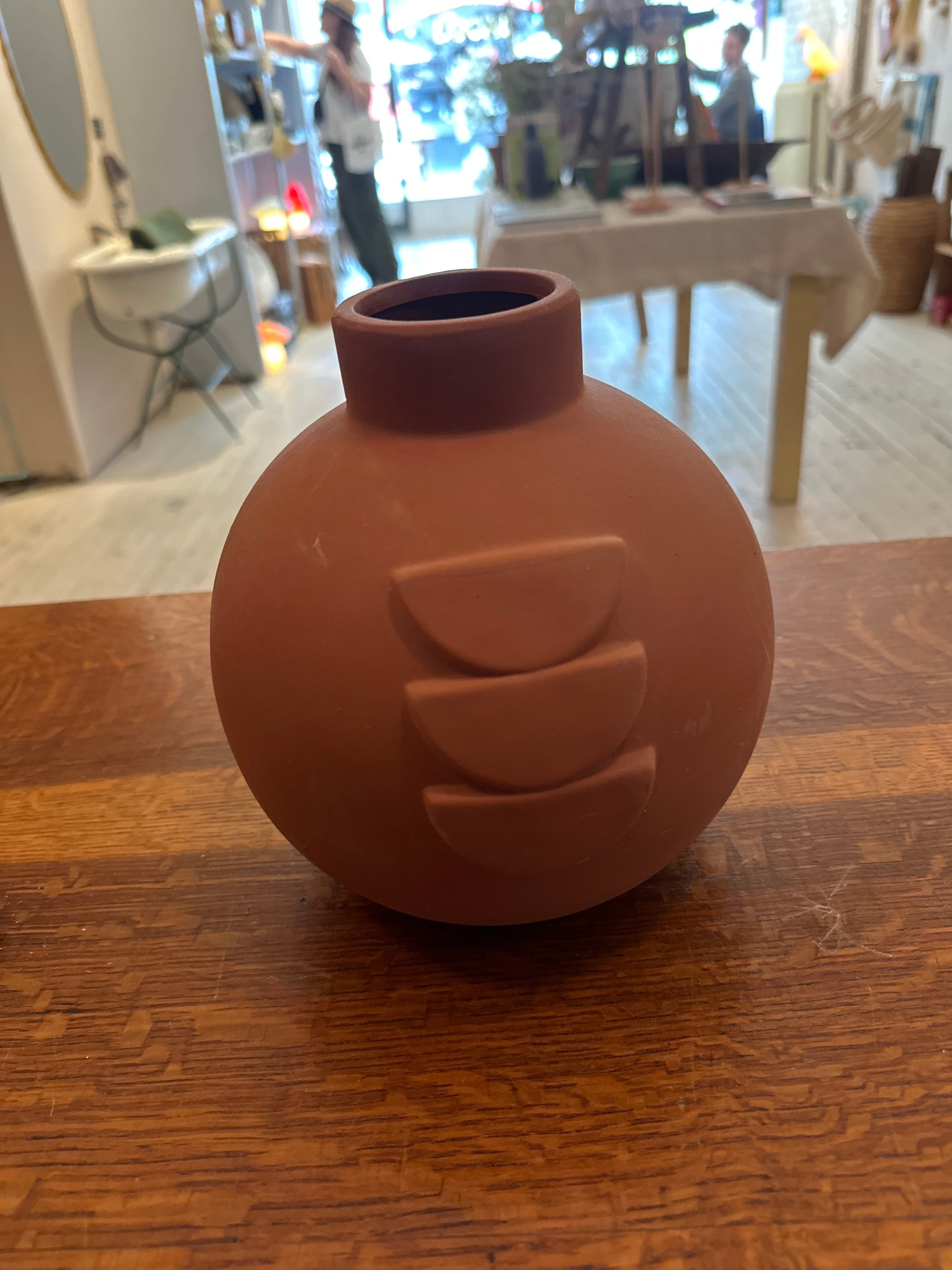 Terracotta ball vase