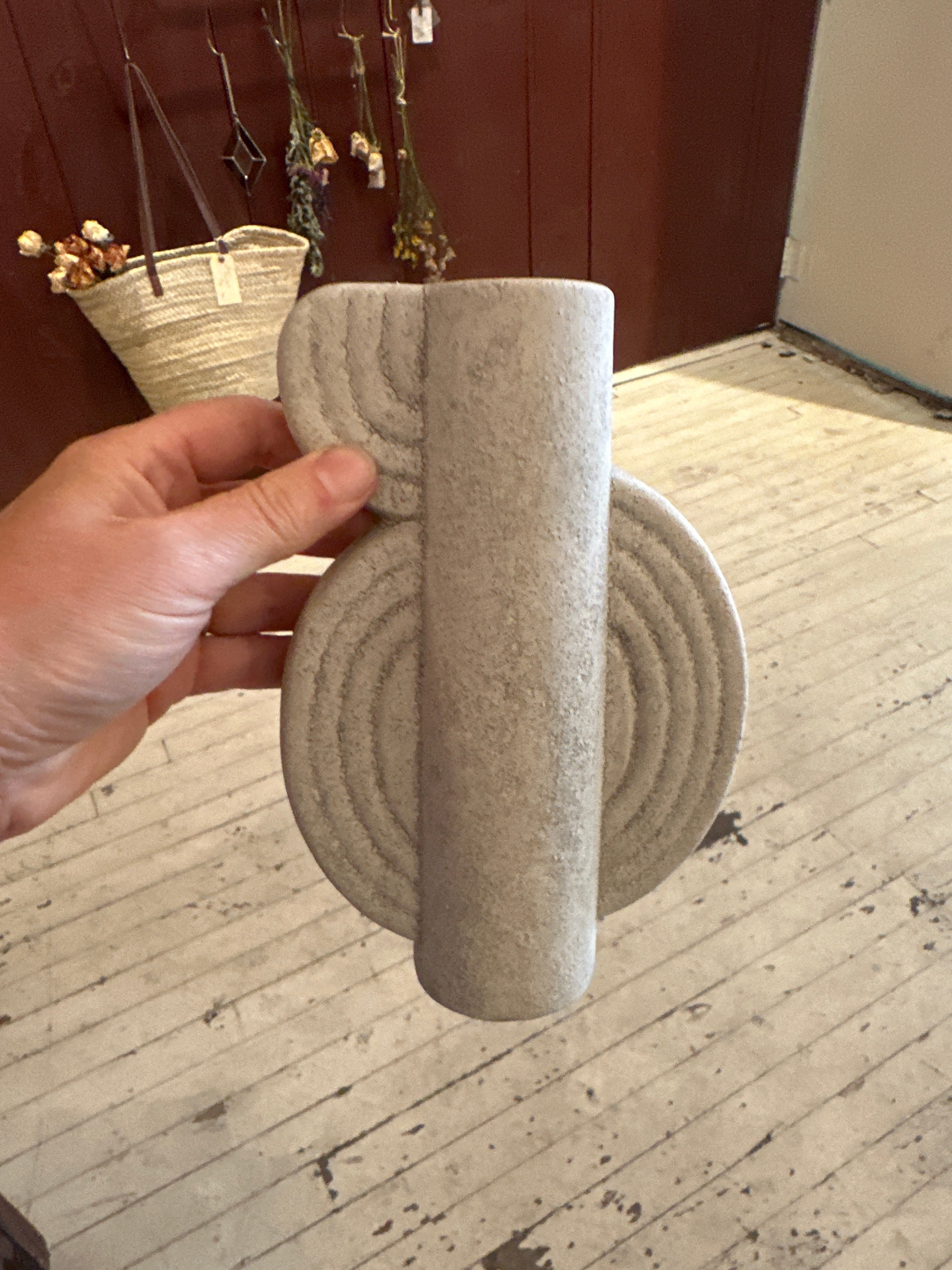 Concrete rainbow vase