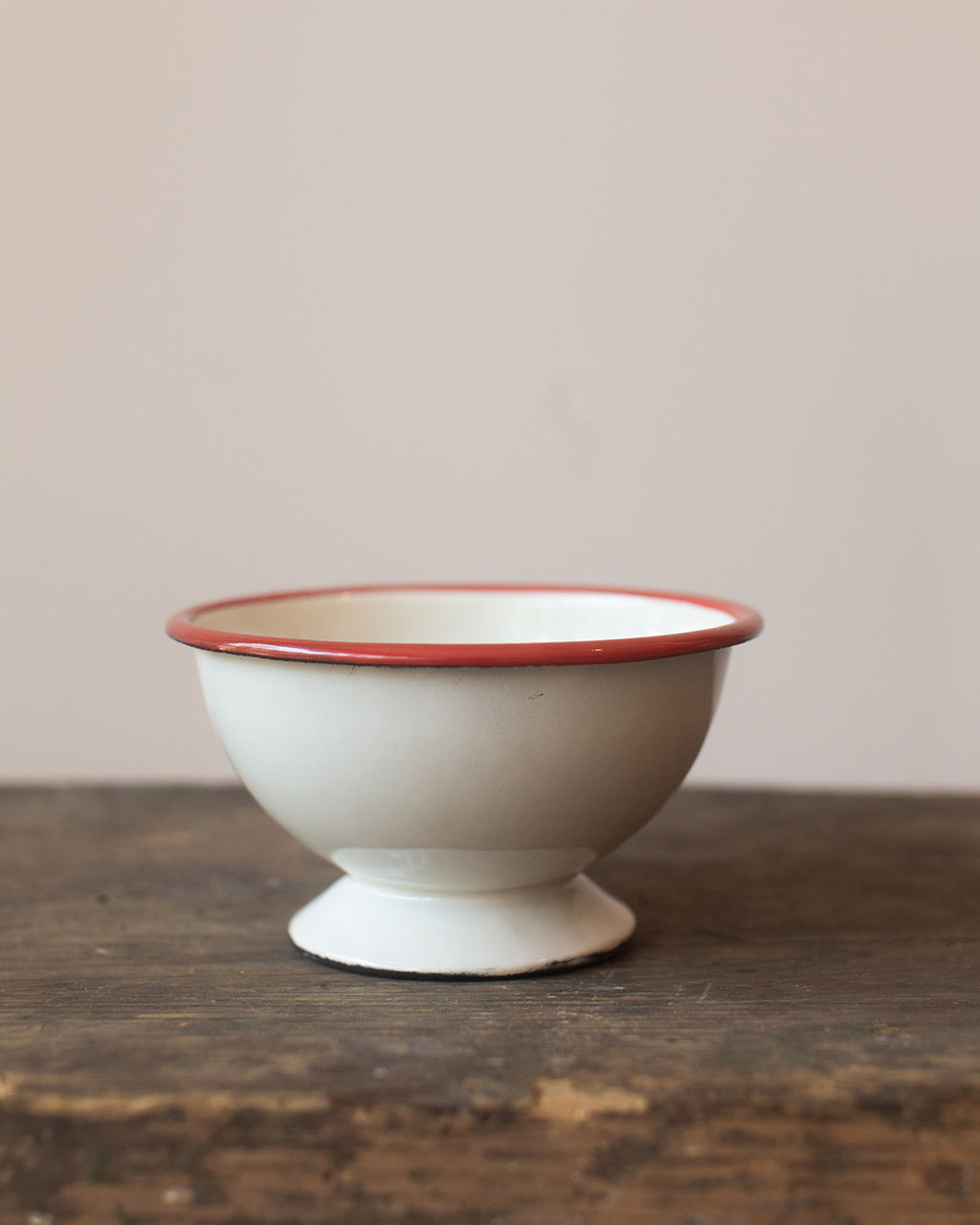 White Enamel Footed Bowl