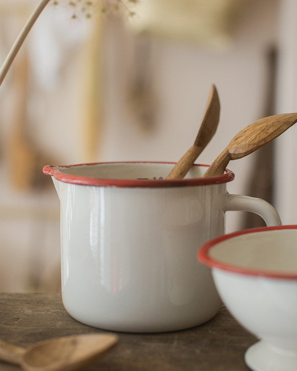 White Enamel Measuring Cup