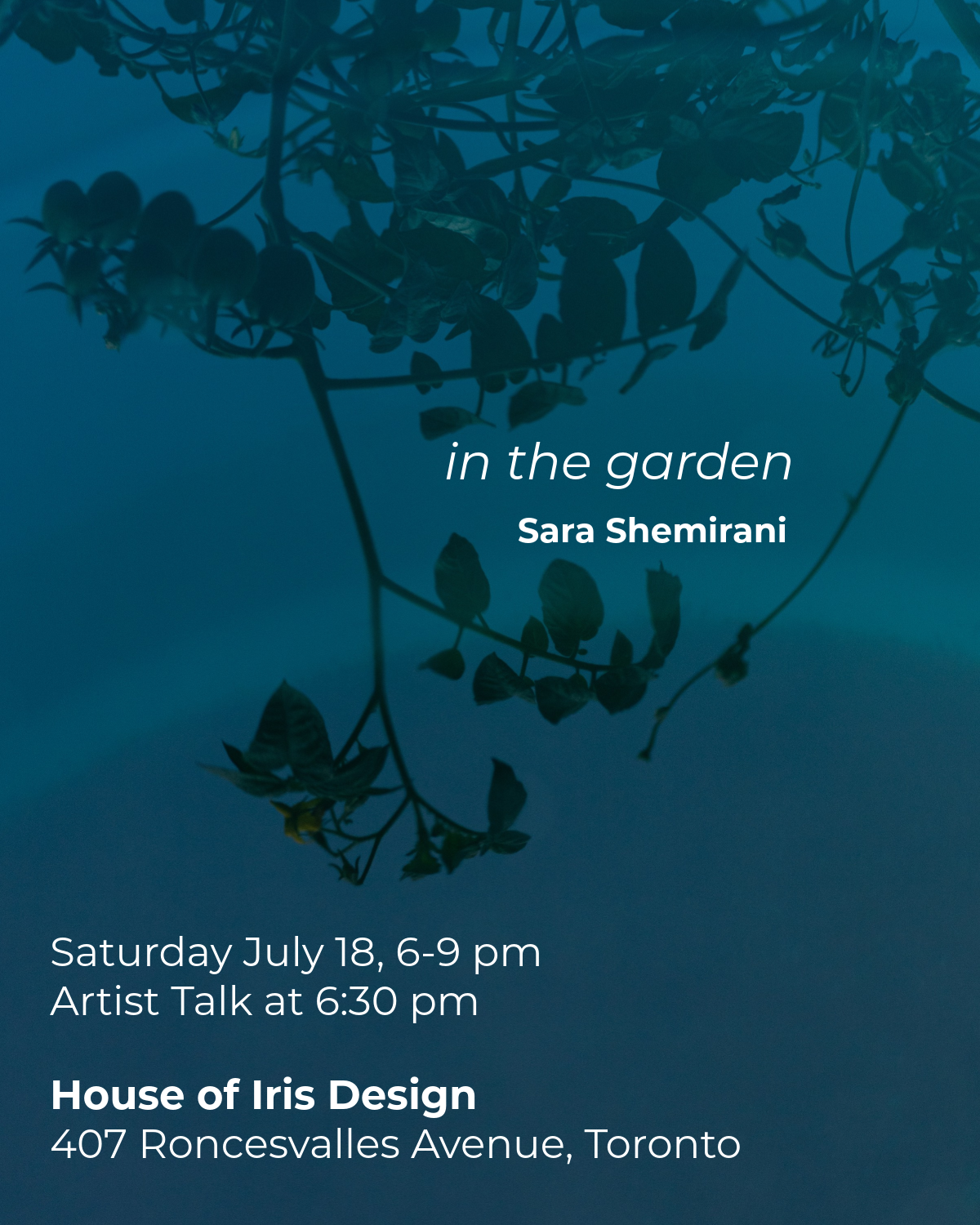 Design Talks 004 x in the garden exhibition (Sara Shemirani)